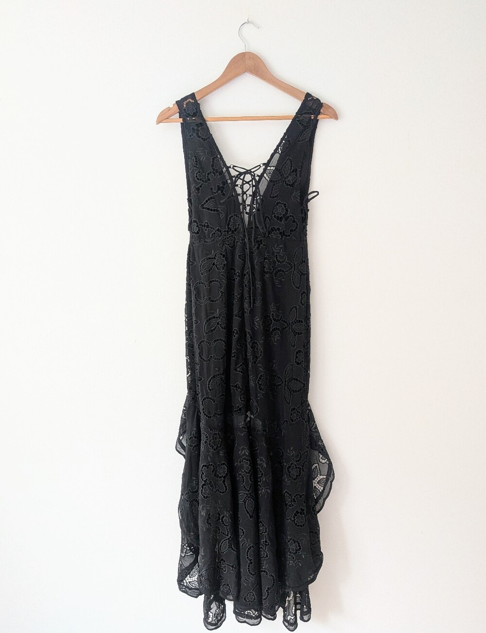 NWT! Free People Catalina Broderie Anglaise Black Lace Maxi Dress Size 6 - Picture 12 of 12